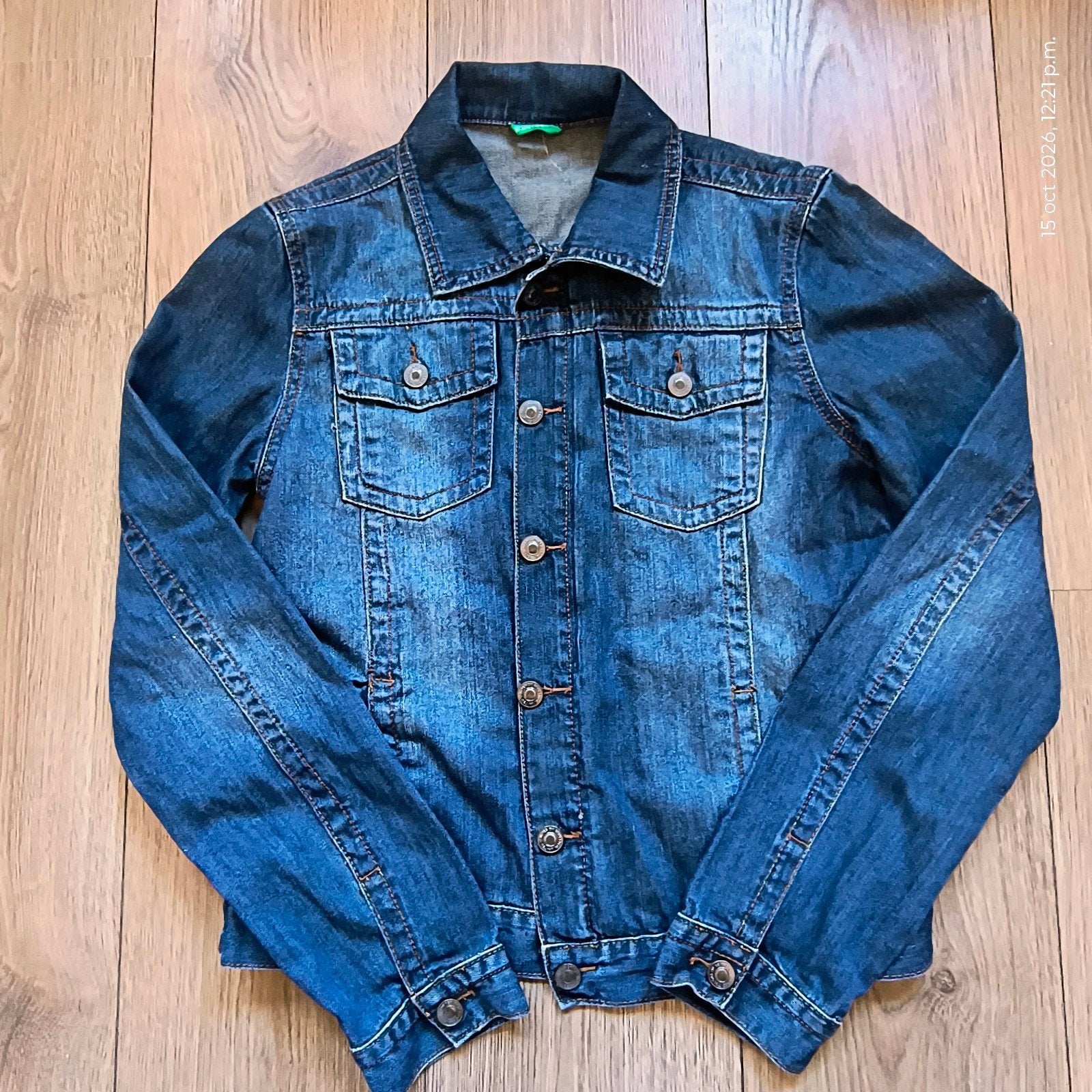 spijkerjas jeans jas United Colors of Benetton L/XL maat c, Blauw, Maat 42/44 (L), Ophalen of Verzenden, United Colors of Benetton