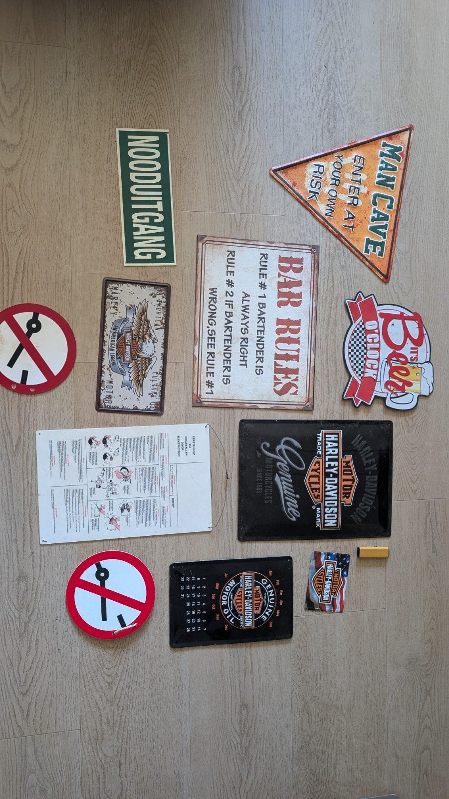 Diverse wandborden van onder andere Harley Davidson, Huis en Inrichting, Ophalen of Verzenden