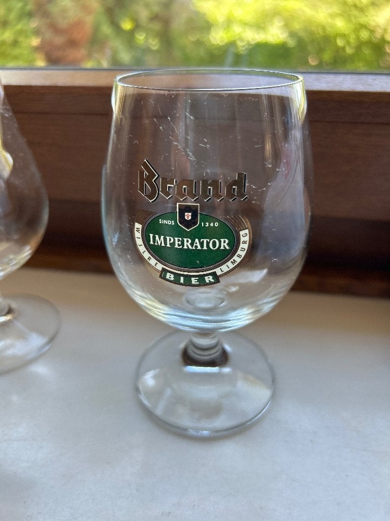 Brand Bierglazen - Imperator & Dubbelbock, Ophalen, Zo goed als nieuw, Glas of Glazen, Brand