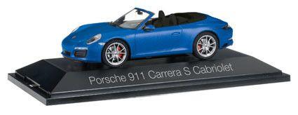 Porsche 911 Carrera S cabrio, blauw metallic (991 II) Herpa, Hobby en Vrije tijd, Modelauto's | 1:43, Overige merken, Auto, Nieuw