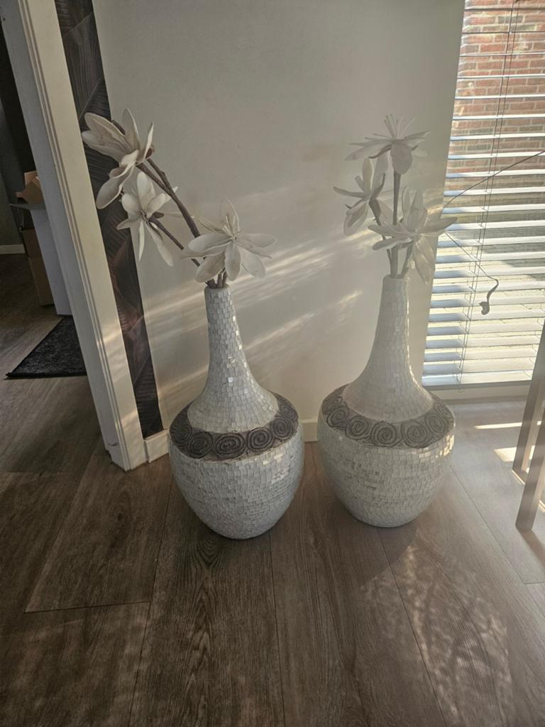 2 mooie vazen, Huis en Inrichting, Woonaccessoires | Vazen, Ophalen, Overige kleuren, Minder dan 50 cm, Glas