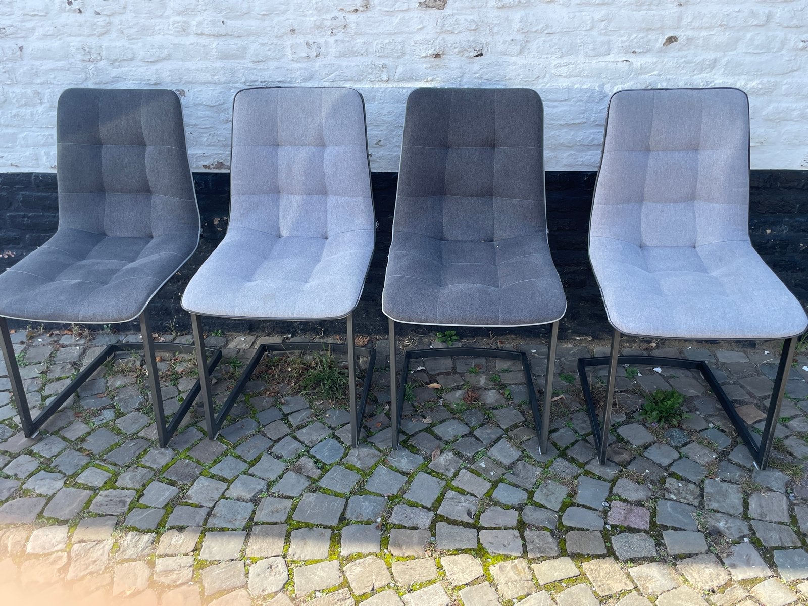 Gratis afhalen: Set van 4 eetkamerstoelen, Huis en Inrichting, Ophalen, Gebruikt, Vier, Metaal