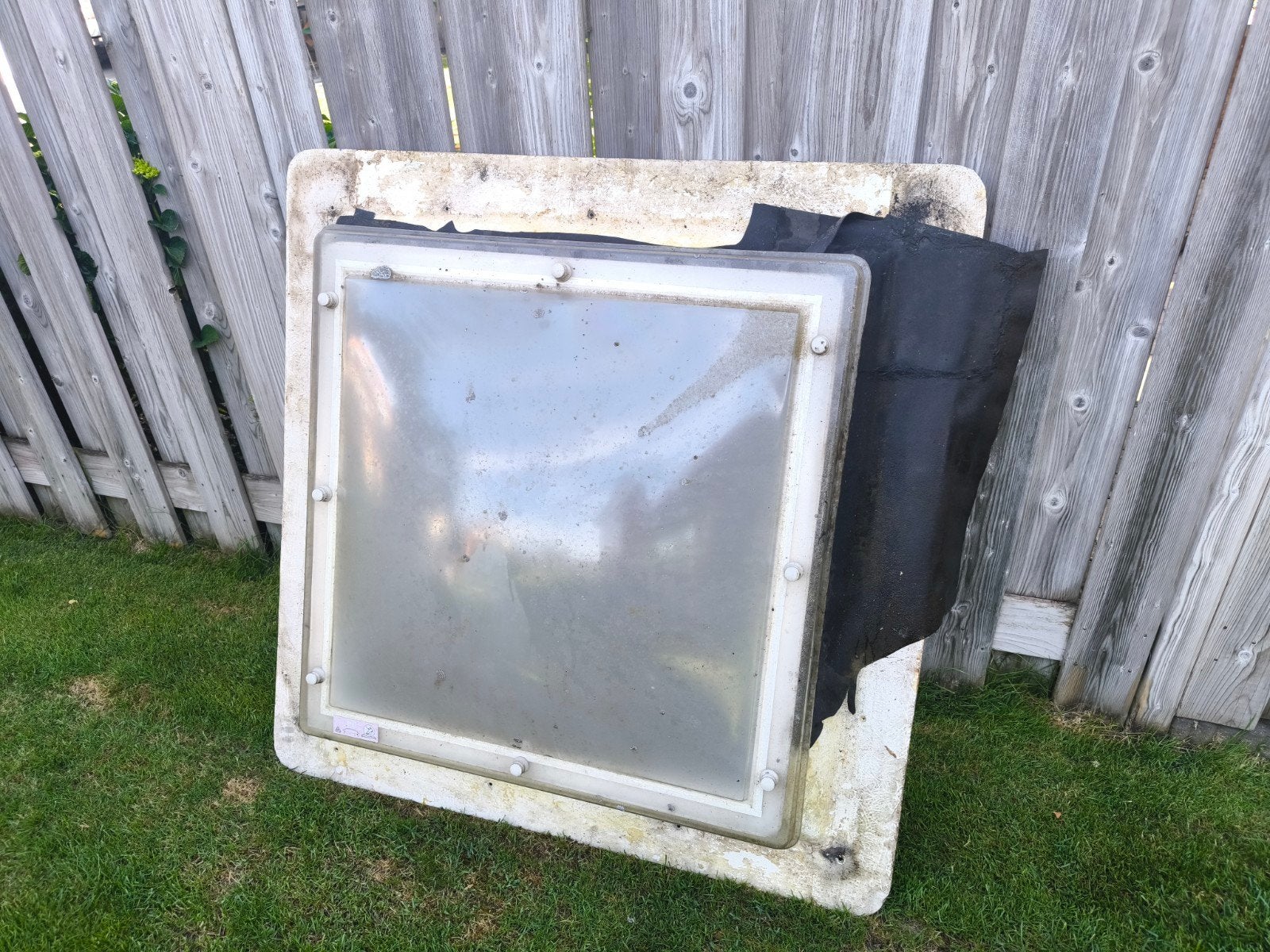 Lichtkoepel met dakopstand 80x80cm voor dakgat 1x1m, Ophalen, Gebruikt, Dakraam