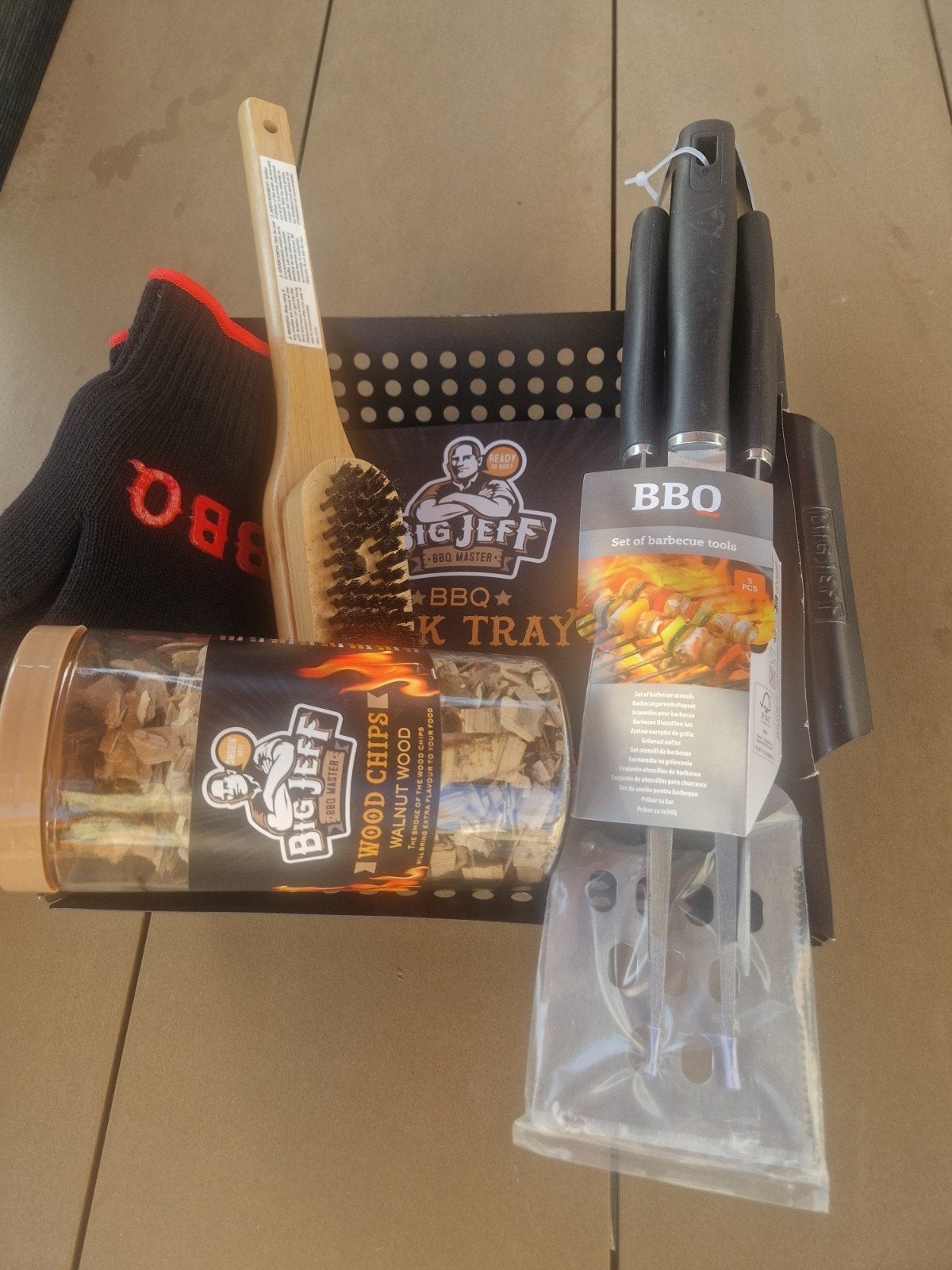 BBQ Master Set: Gereedschap, Houtsnippers & Bakplaat, Ophalen of Verzenden, Nieuw, Big Jeff / BBQ