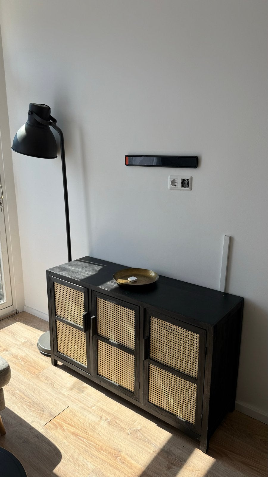 Zwart webbing TV meubel/kast van Xenos - 120x40x72, Huis en Inrichting, Ophalen, Gebruikt, 100 tot 150 cm, Minder dan 100 cm