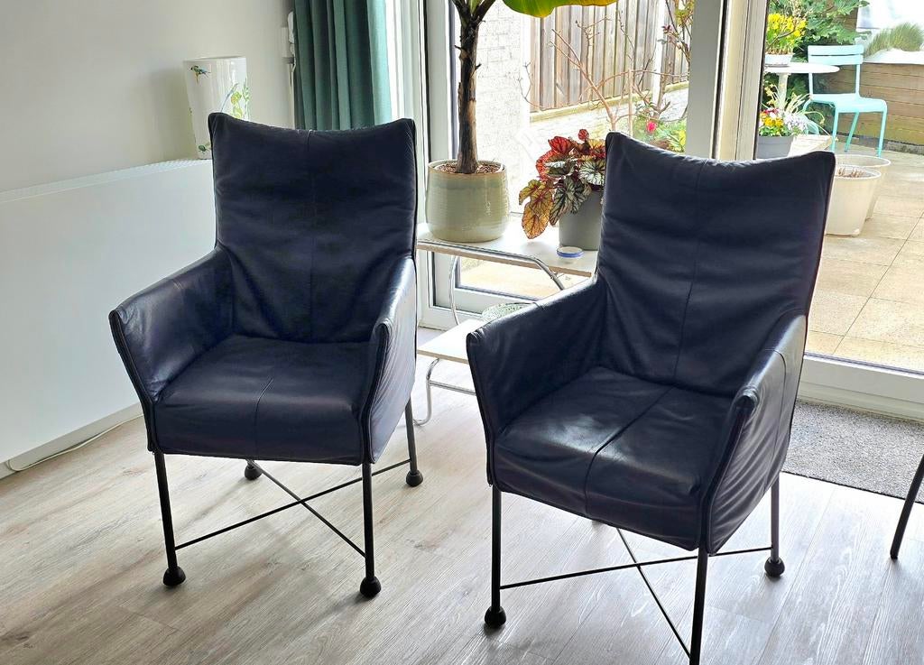 Set van 2 Montis Chaplin stoelen t.e.a.b., Ophalen, Gebruikt, 75 tot 100 cm, Leer