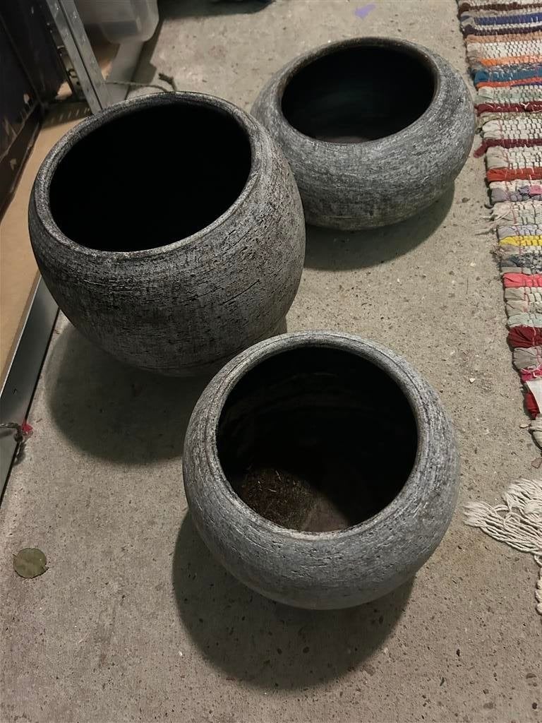 Set van 3 Bloempotten voor binnenplanten, Tuin en Terras, Bloempotten, Gebruikt, Rond, Ophalen of Verzenden, Balkon