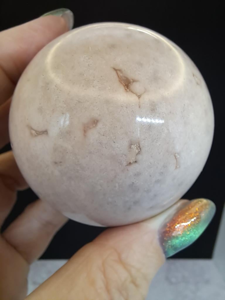 Roze 'bubblegum' amethist/chalcedoon bol, Ophalen of Verzenden, Mineraal