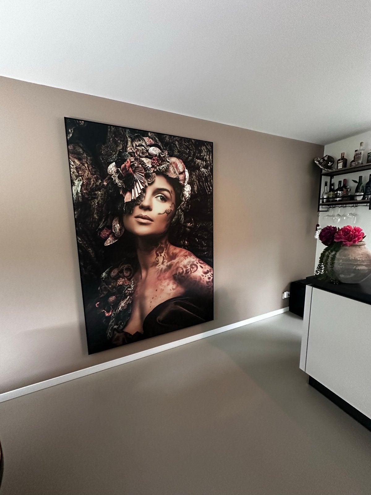 Prachtig kunstwerk met akoestische achterwand (200x135cm), Antiek en Kunst, Ophalen, Ingelijst, Print, Portret