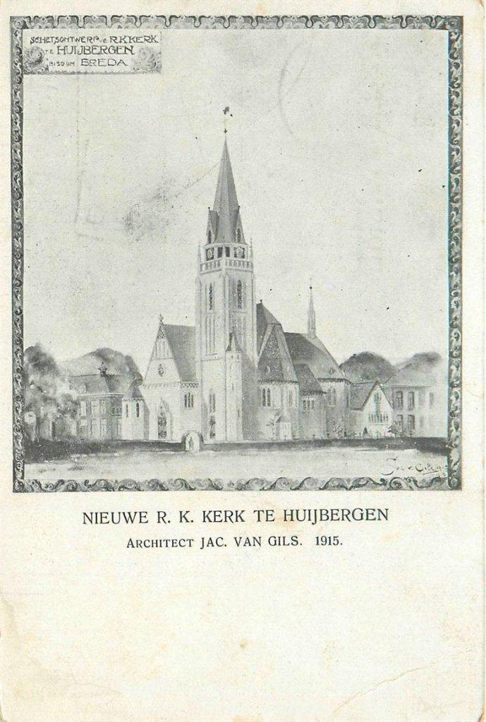 701-369-009 Huijbergen  Nieuwe RK Kerk, Verzamelen, Verzenden, Voor 1920, Noord-Brabant