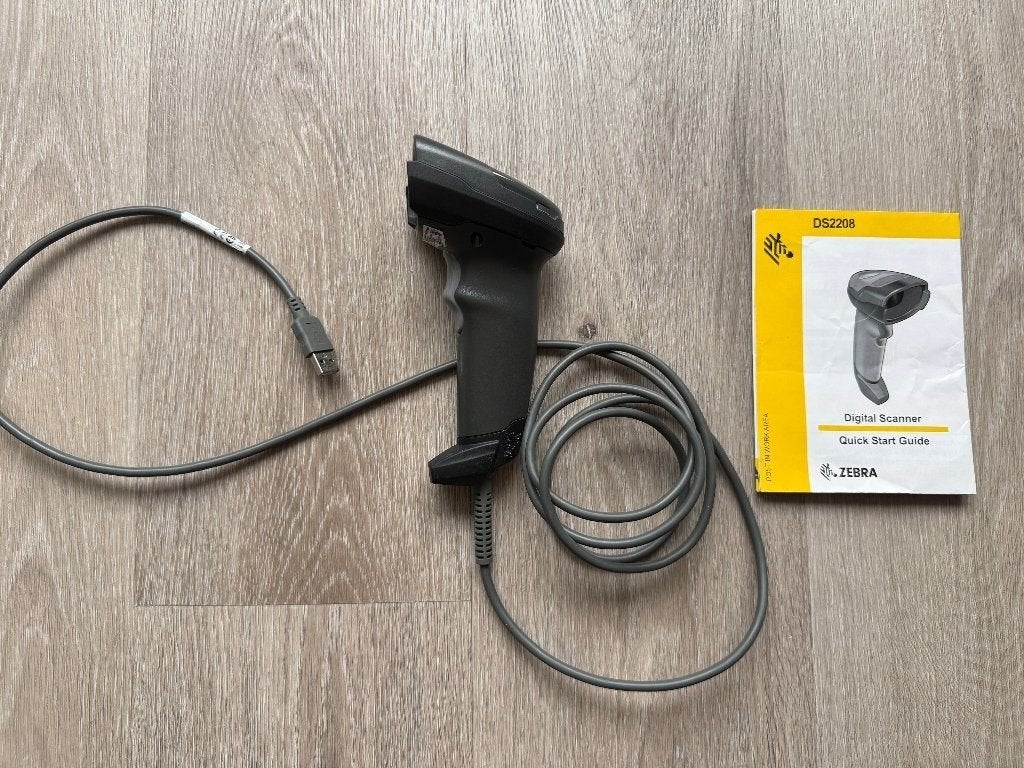 Zebra DS2208 USB barcodescanner 1D/2D (QR) + handleiding, Ophalen of Verzenden, Zo goed als nieuw, Barcodescanner, MacOS