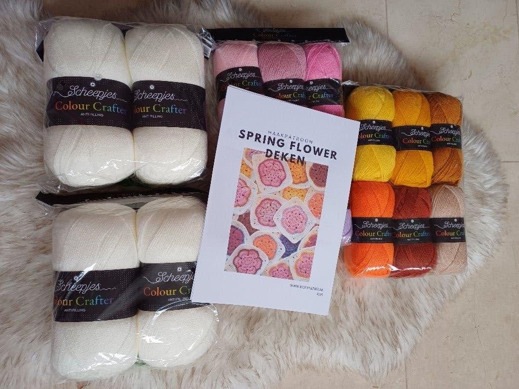 Gaaf haakpakket granny deken bloem haken Colourcrafter wol !, Hobby en Vrije tijd, Breien en Haken, Ophalen of Verzenden, Nieuw