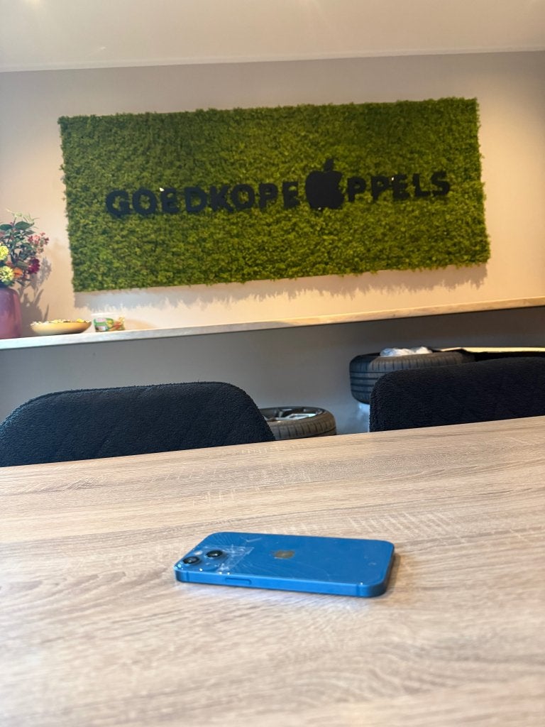 iPhone 13 128GB Blauw | Gebarsten achterkant, Ophalen, Apple, Cupertino California, Support@apple.com