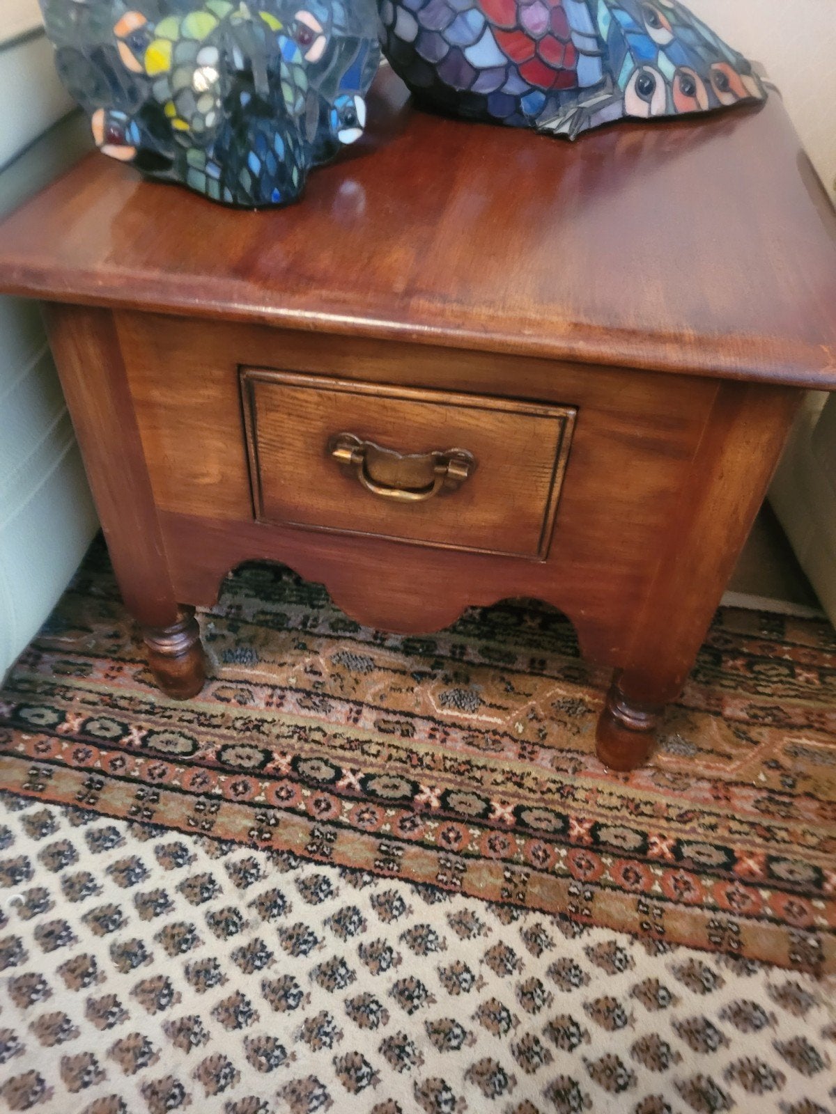 kersenhouten bijzettafel, Gebruikt, 55 tot 75 cm, Rechthoekig, Hout