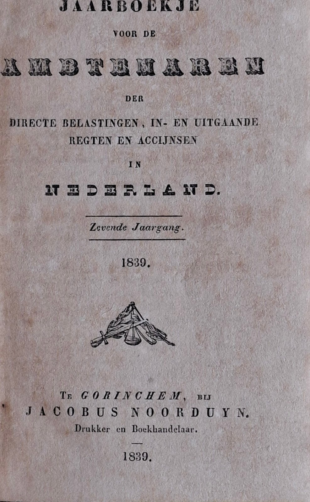 Jaarboek voor ambtenaren/belasting. 1839/1840.* Zie tekst, Ophalen