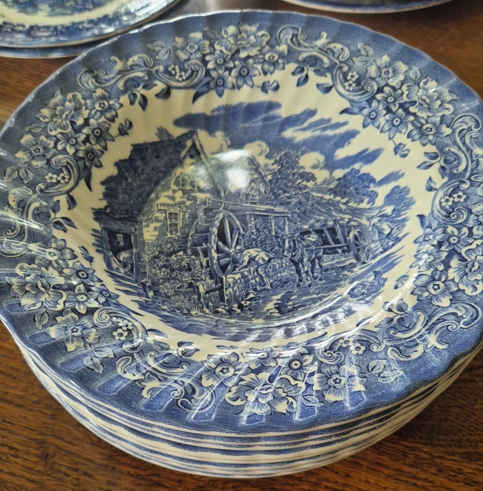 8 borden Ironstone, blauw, Ophalen