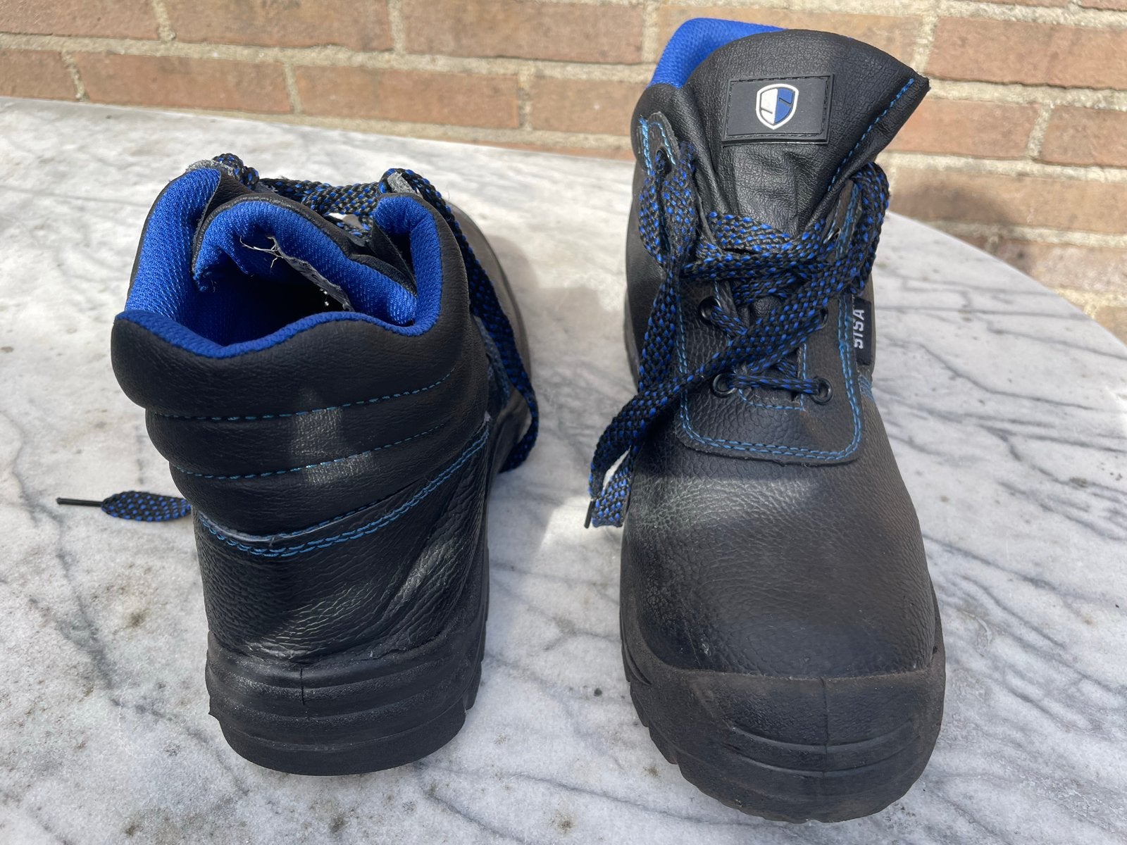 Sisa werkschoenen met stalen neus, maat 44 (zwart/blauw), Zwart, Ophalen of Verzenden, Zo goed als nieuw, Werkschoenen