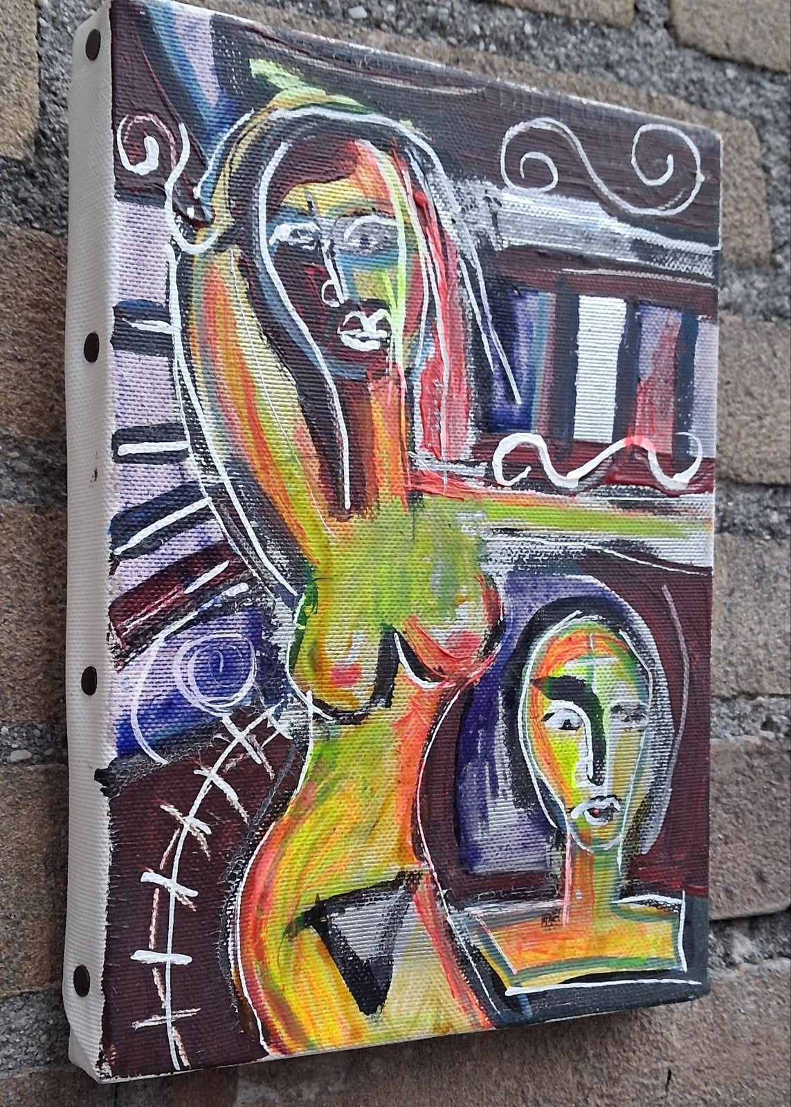 Francis Power, Nu. Acryl/doek.  16/22 cm., Antiek en Kunst, Ophalen, Abstract, Acrylverf, Overige materialen