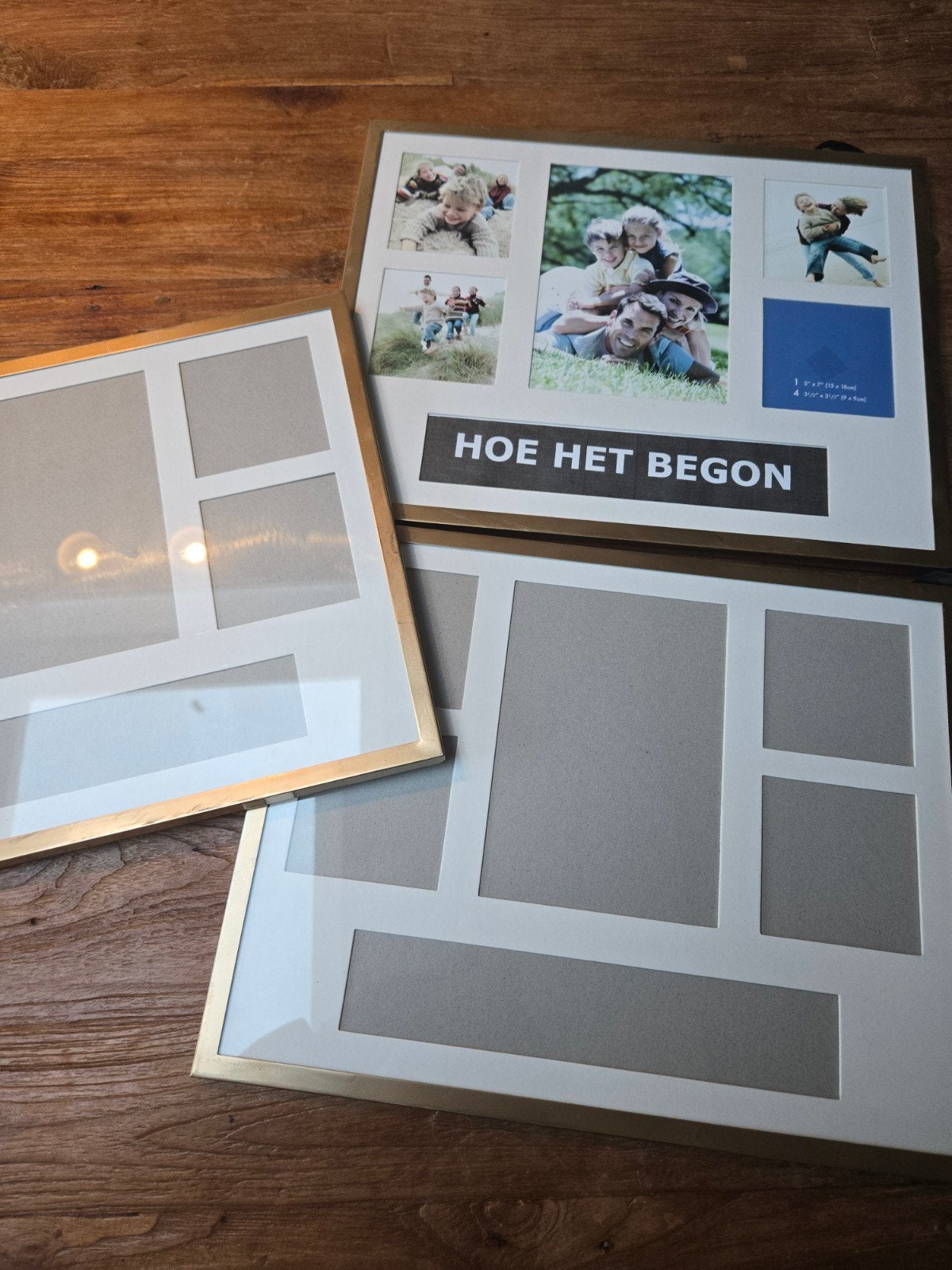 Set van 3 Toffe Gouden (Collage) Fotolijsten. 36 x 28 cm, Ophalen of Verzenden, Gebruikt, Overige materialen