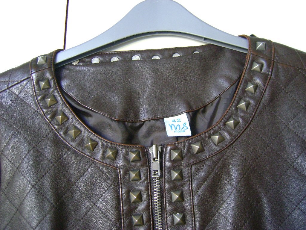 bruin nappa achtig getailleerd jasje mt38 mantel specialist, Maat 38/40 (M), Mantel specialist, Bruin, Ophalen of Verzenden