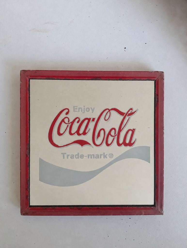 Vintage Coca Cola Spiegeltje uit de Jaren '80, Ophalen of Verzenden, Vierkant, Minder dan 50 cm, Minder dan 100 cm