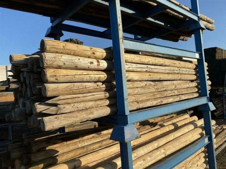 Ronde vurenhouten palen tuinpalen boompalen op voorraad, Tuin en Terras, Palen, Balken en Planken, Ophalen of Verzenden, Nieuw