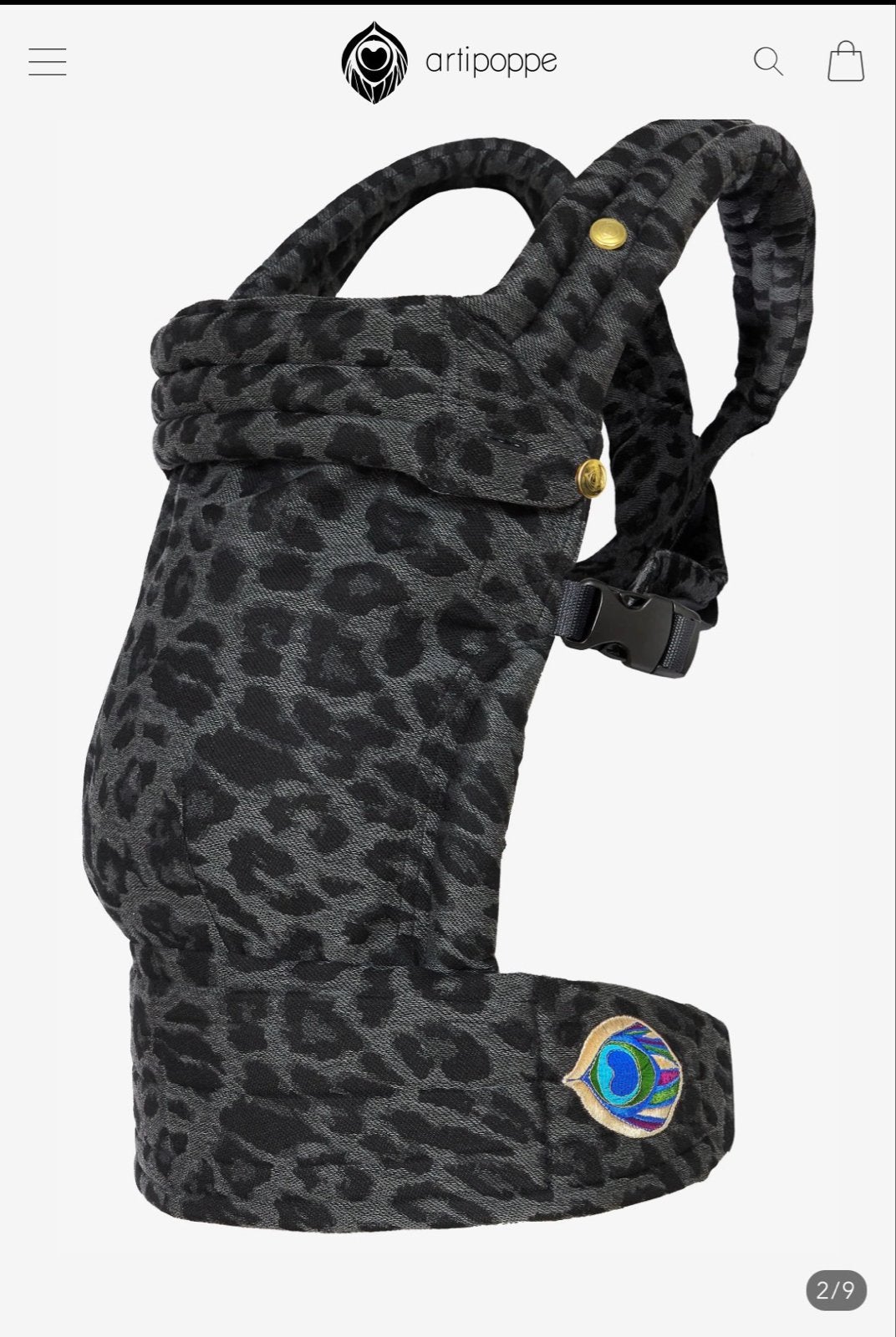 Artipoppe Draagzak Leopard - Zo goed als nieuw, Buik of Rug, Zo goed als nieuw, Draagzak, Ophalen