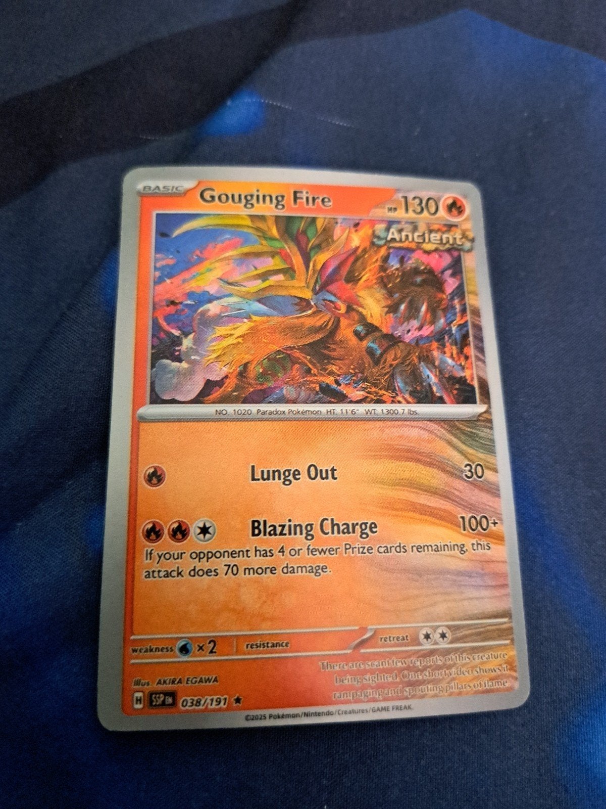 Gouging Fire Pokémon kaart - Ancient Paradox, Ophalen of Verzenden, Zo goed als nieuw, Losse kaart