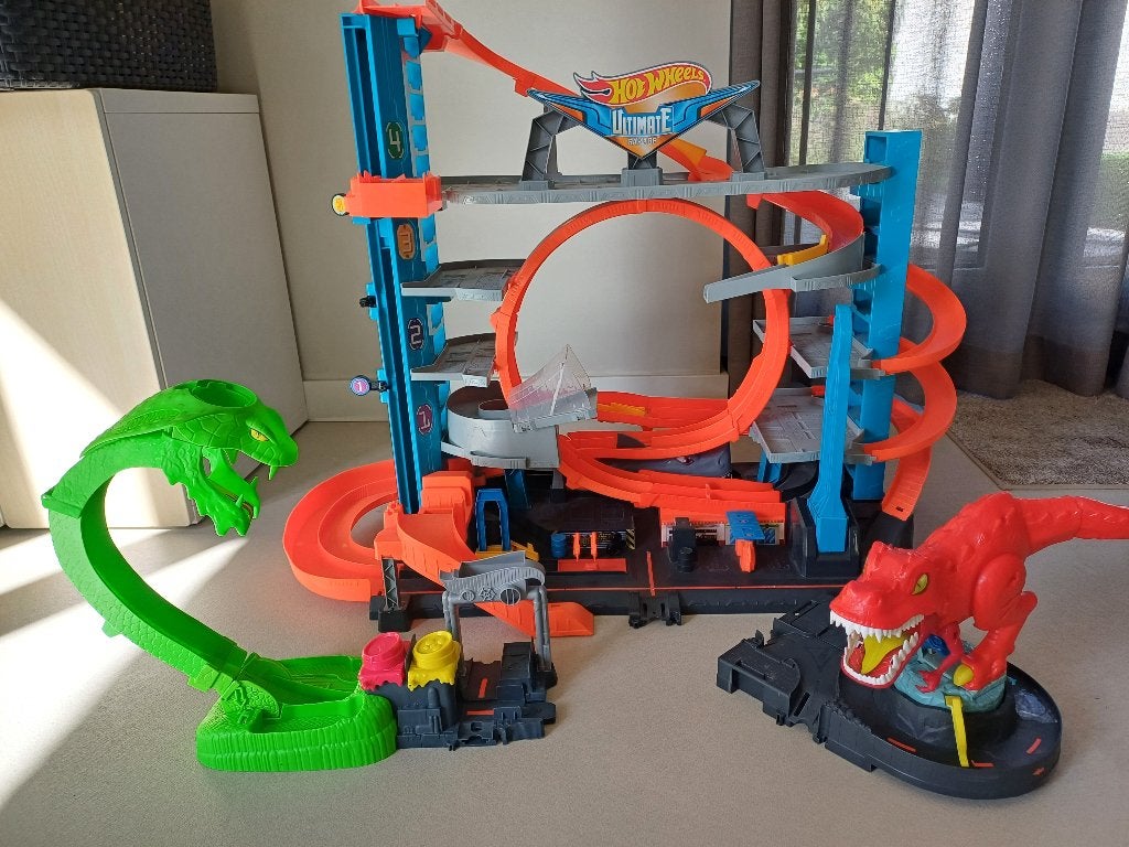 Hot Wheels grote garage en uitbreidingssets, Ophalen, Gebruikt