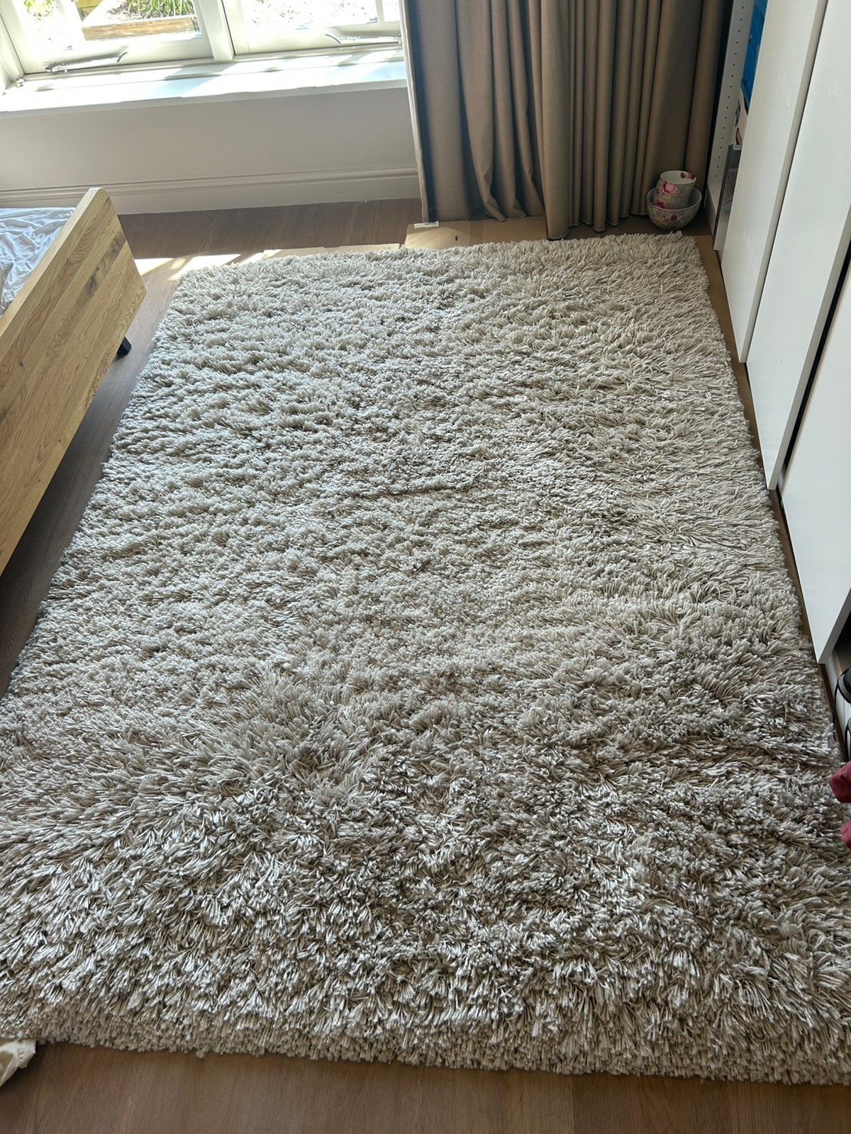 Hoogpolig tapijt creme 240x170, Huis en Inrichting, Stoffering | Tapijten en Kleden, Ophalen, Gebruikt, 200 cm of meer, Crème