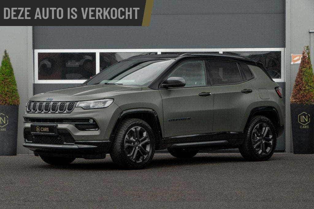 Jeep Compass 4xe 240 Plug-in Hybrid 80th anniversary | Dab, Auto's, Jeep, Gebruikt, Zwart, 4 cilinders, Leder en Stof
