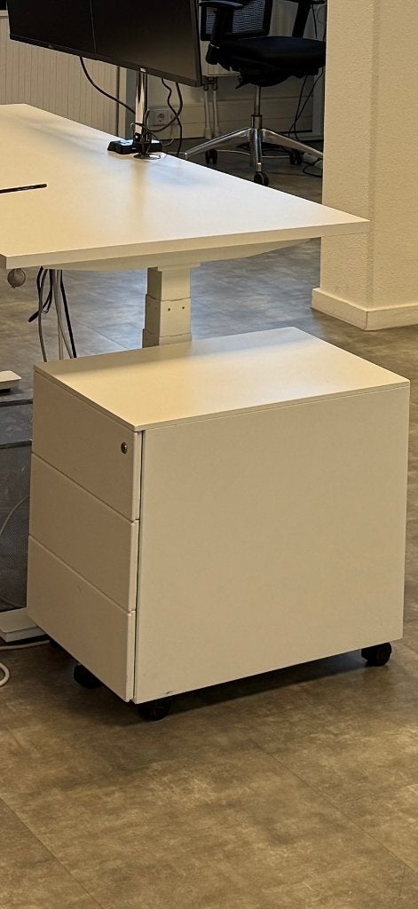 Wit metalen ladeblok op wieltjes, Ophalen, Minder dan 50 cm, Gebruikt, Modern kantoor