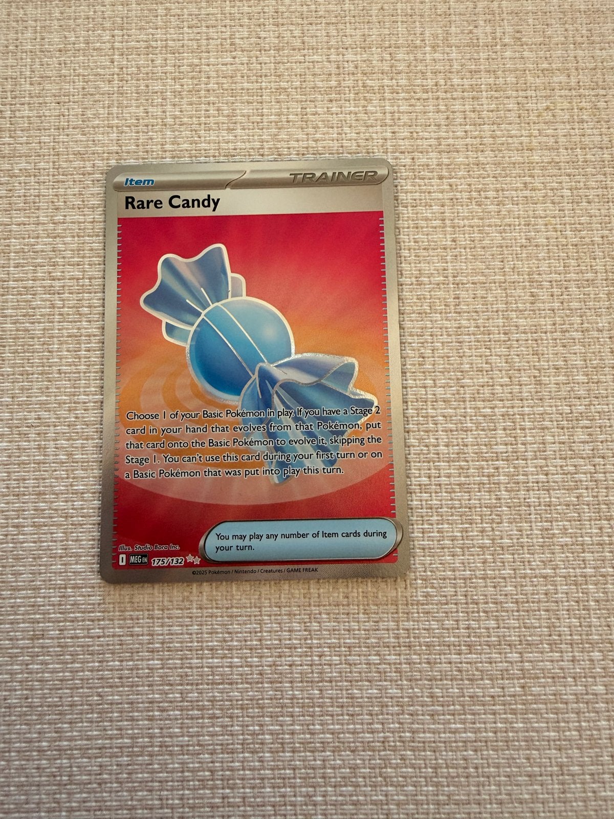 Rare Candy 175/132 - Mega Evolution Set Pokémon Kaart, Ophalen of Verzenden, Zo goed als nieuw, Losse kaart