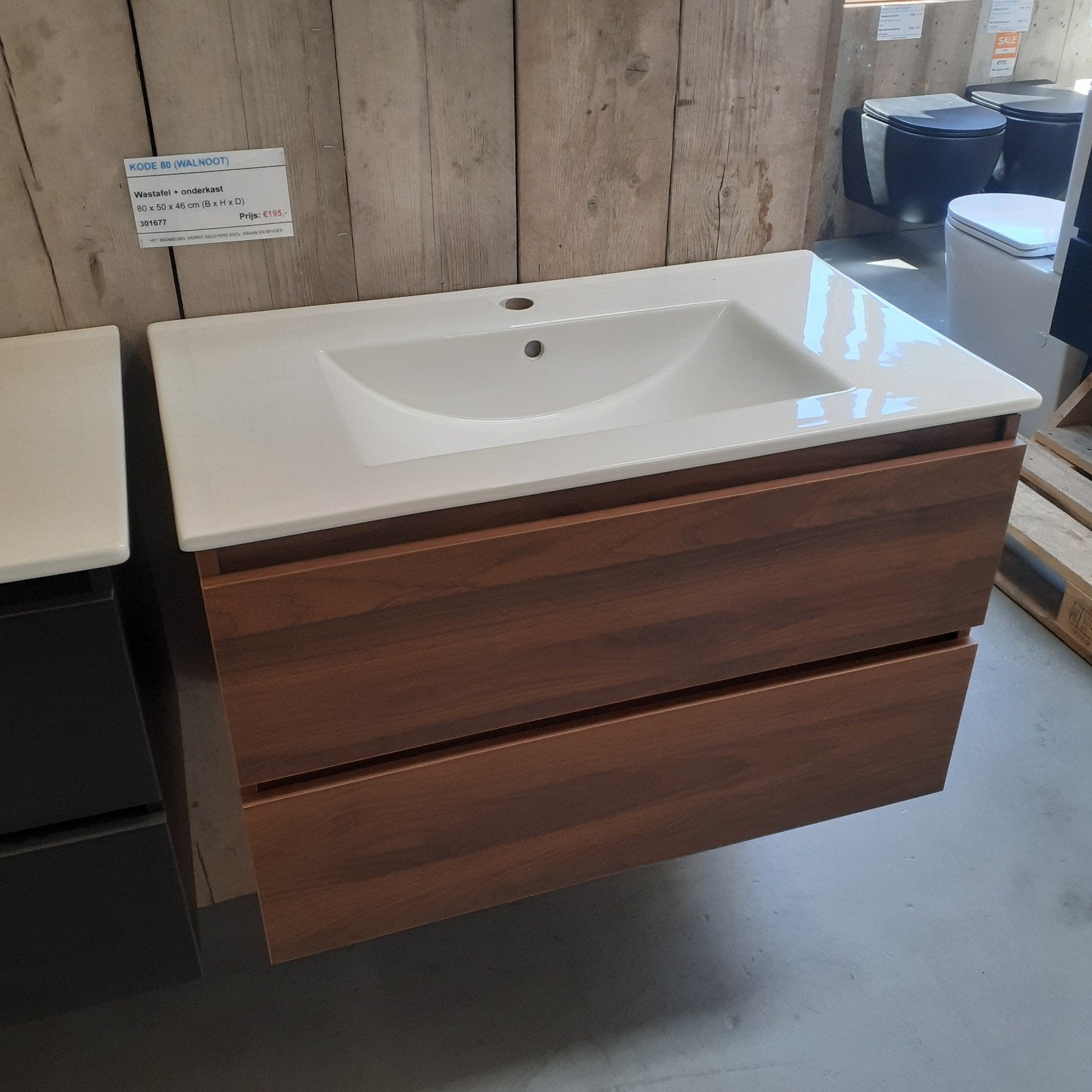 Luxe Badkamermeubel, Wastafelkast, Bruin, Keramiek, Kode 80, Ophalen of Verzenden, Nieuw, Bruin