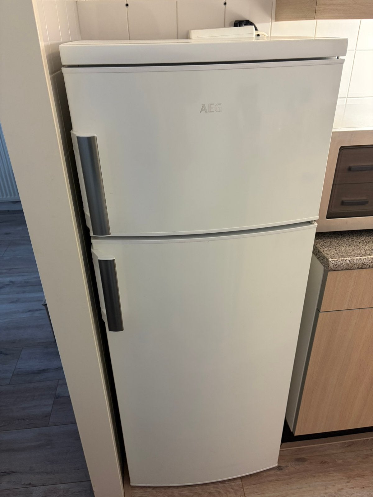 AEG koelvries combinatie, Ophalen, 120 tot 140 cm, 200 liter of meer, Zo goed als nieuw
