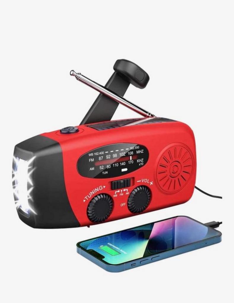 Noodpakket opwindbare en zon energie Radio Powerbank Zaklamp, Ophalen of Verzenden, Nieuw