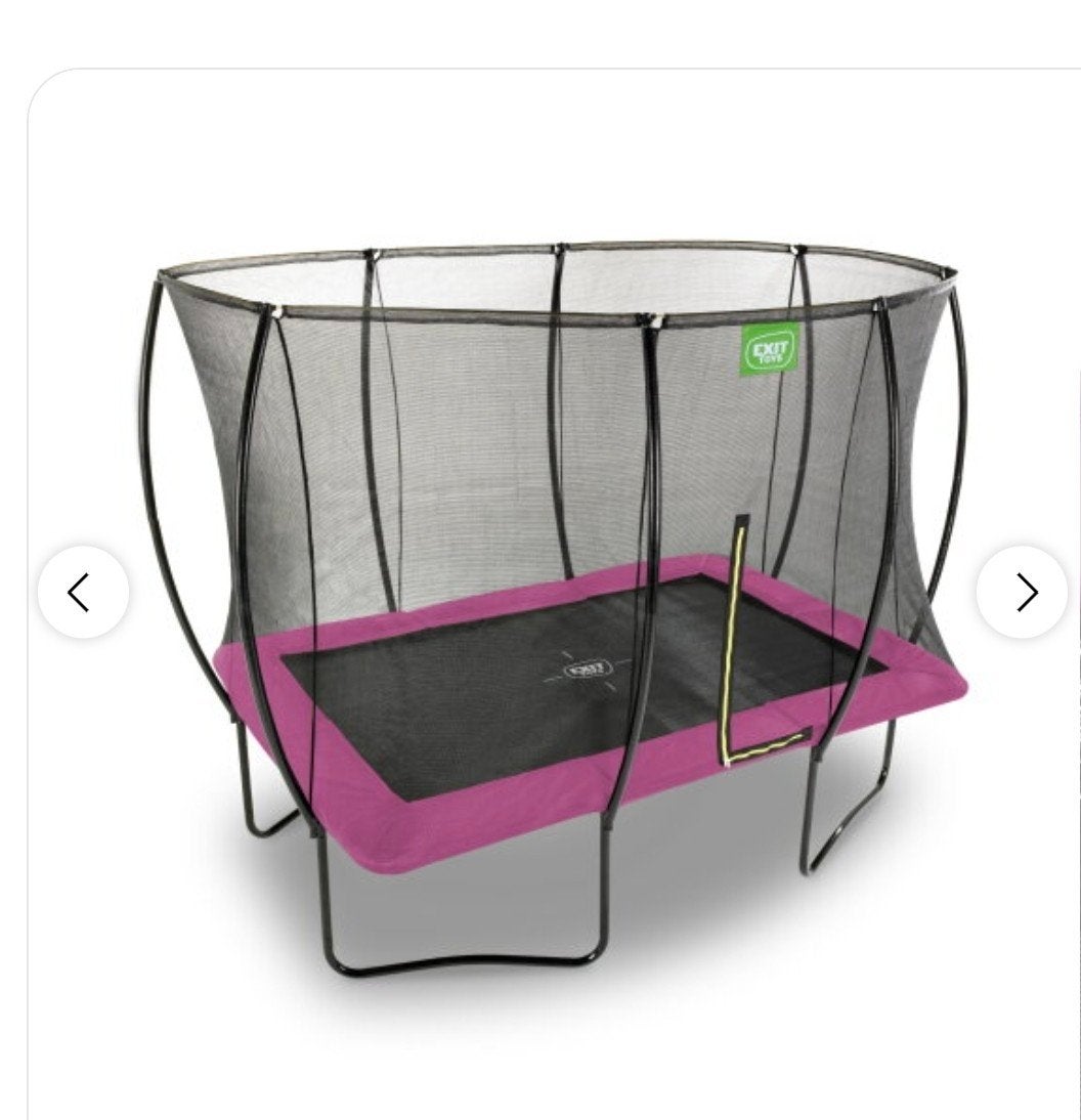 Grote zgan silhouette roze trampoline 214x305cm, Ophalen, Zo goed als nieuw