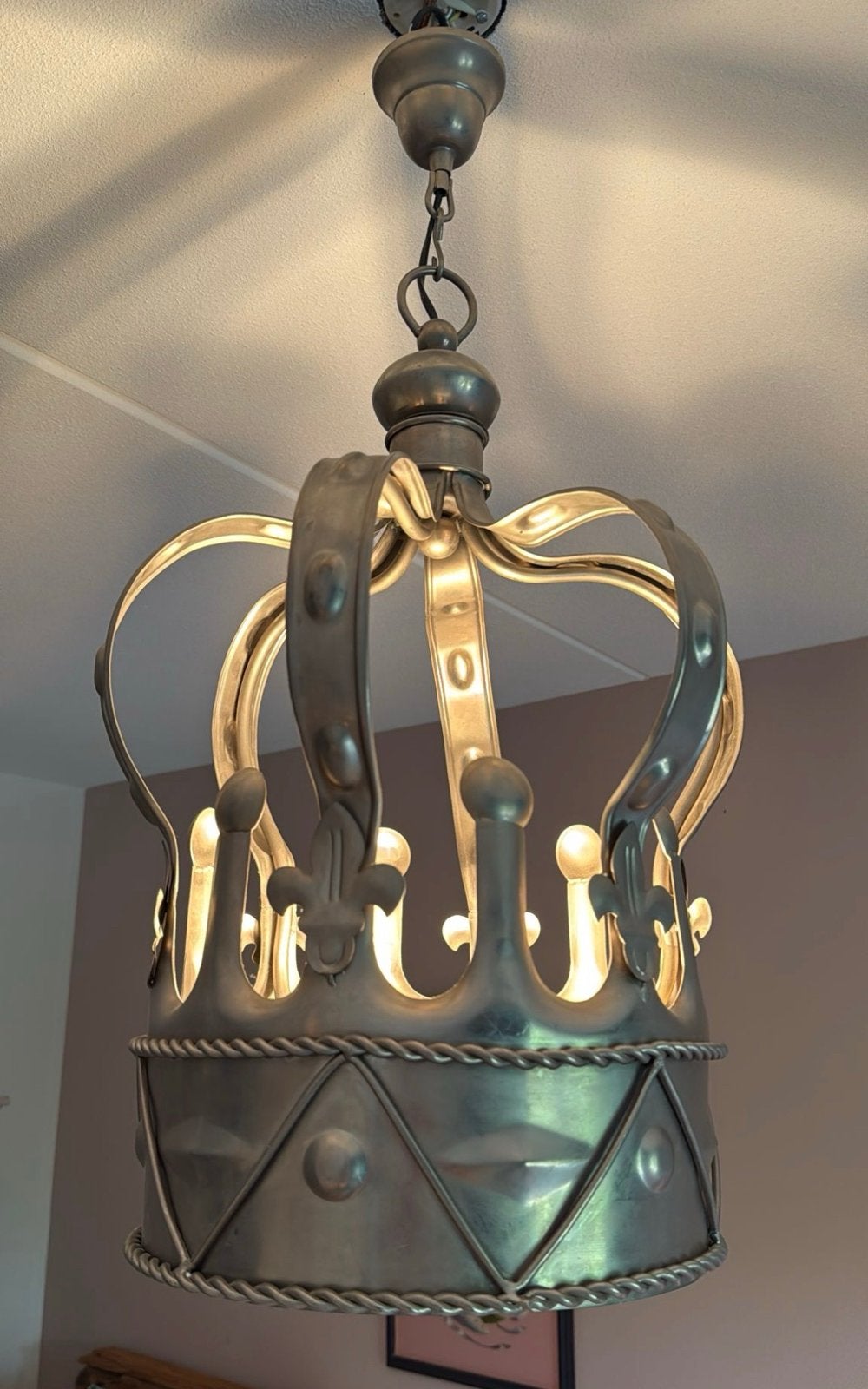 Riviera Maison Kroonlamp - Gebruikt, Huis en Inrichting, Lampen | Hanglampen, Ophalen of Verzenden, Gebruikt, Metaal, 50 tot 75 cm