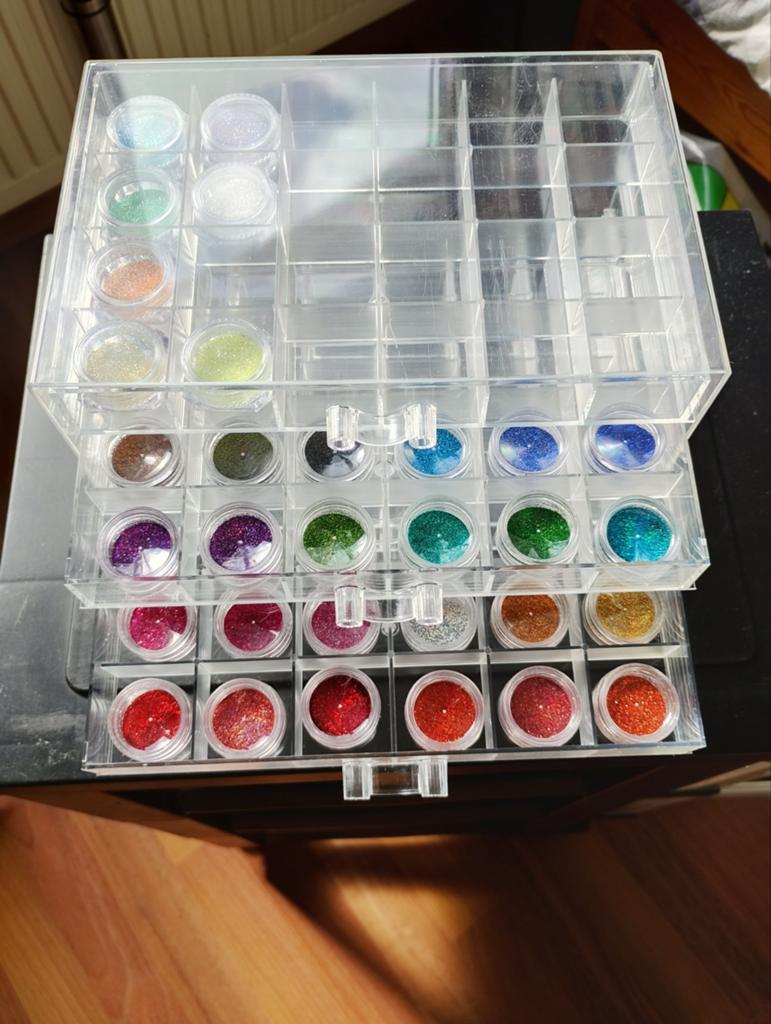 Opbergdoos met nagelglitters, Ophalen, Overige kleuren, Nieuw, Handen en Nagels