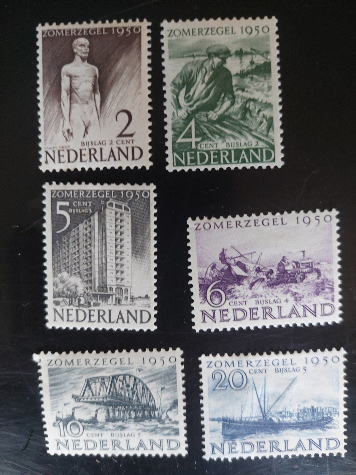 Postzegels Nederland 1948 Nvph 550-555 ongebruikt., Ophalen of Verzenden, Na 1940, Postfris