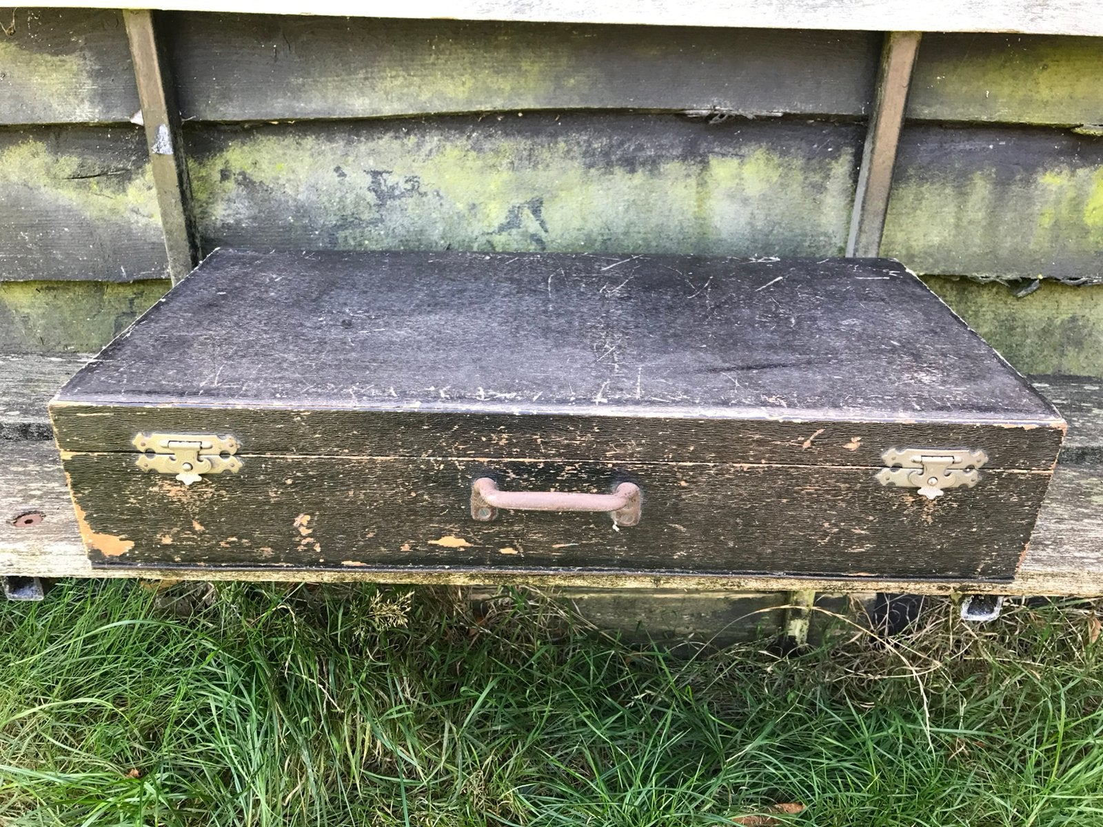 Oude houten koffer, Antiek en Kunst, Curiosa en Brocante, Ophalen