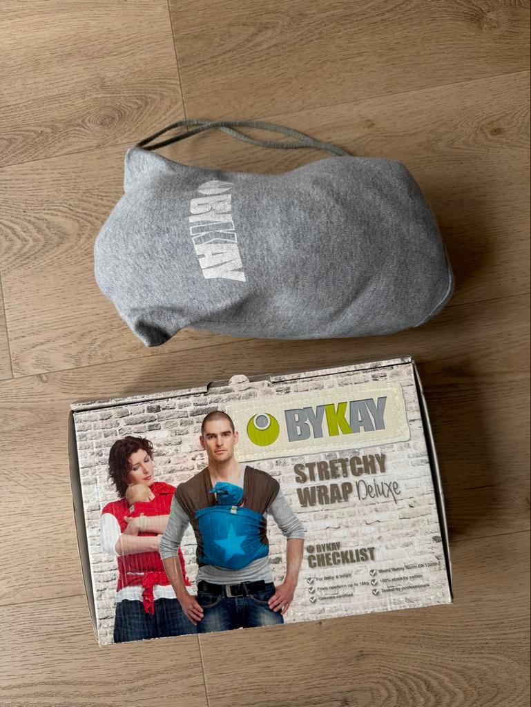 ByKay Stretchy Wrap Draagdoek - Grijs, Kinderen en Baby's, Babydragers en Draagdoeken, Draagdoek, Zo goed als nieuw, Buik, Ophalen