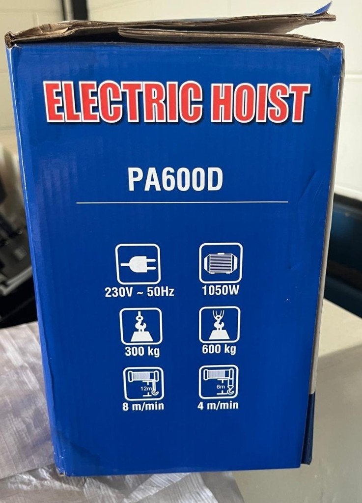 Electrische takel hefvermogen tot 600 kg, Doe-het-zelf en Verbouw, Lieren en Takels, Nieuw, Elektrisch, Ophalen of Verzenden