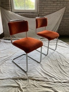 2 Mat Chroom Dutch Originals Gispen 101 Stoelen  Corduroy, Ophalen, Twee, Sales@dutchoriginals.com, Dutch Originals