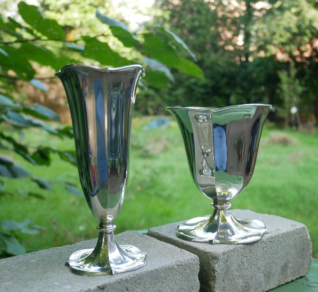 2 zilveren vazen Van Kempen Voorschoten, Ophalen of Verzenden, Zilver