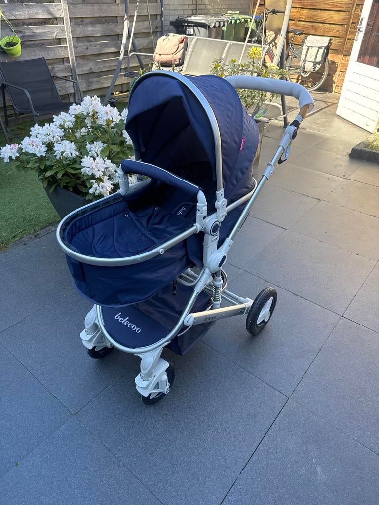 Bebecoo Combiwagen - Blauw met Reiswieg, Overige merken, Gebruikt, Ophalen of Verzenden, Combiwagen