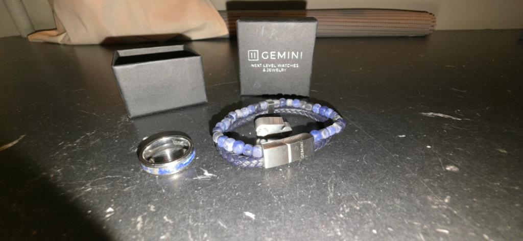 Armband en ring met Lapis Lazuli, Overige materialen, Blauw, Ophalen of Verzenden, Zo goed als nieuw