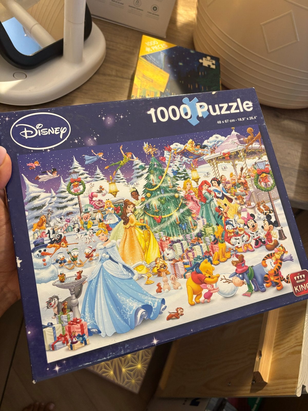 Disney Kerstpuzzel 1000 stukjes - Prinsessen en vrienden, Ophalen of Verzenden, 500 t/m 1500 stukjes, Gebruikt, Legpuzzel