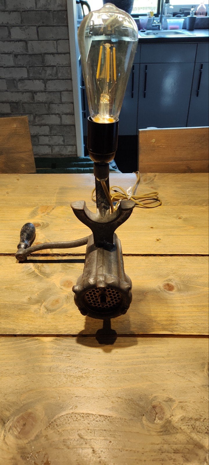Unieke Vleesmolen Lamp - Industriële Stijl, Ophalen of Verzenden