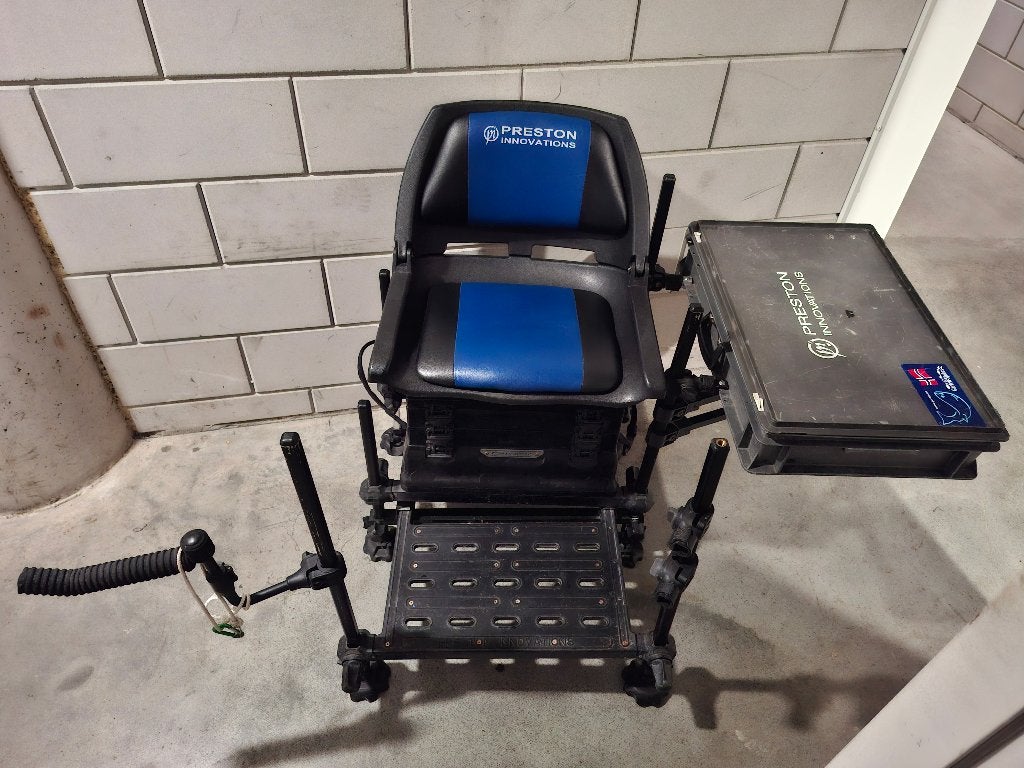 Preston On Box visstation + zitting + voerbak en accessoires, Ophalen, Gebruikt, Overige typen